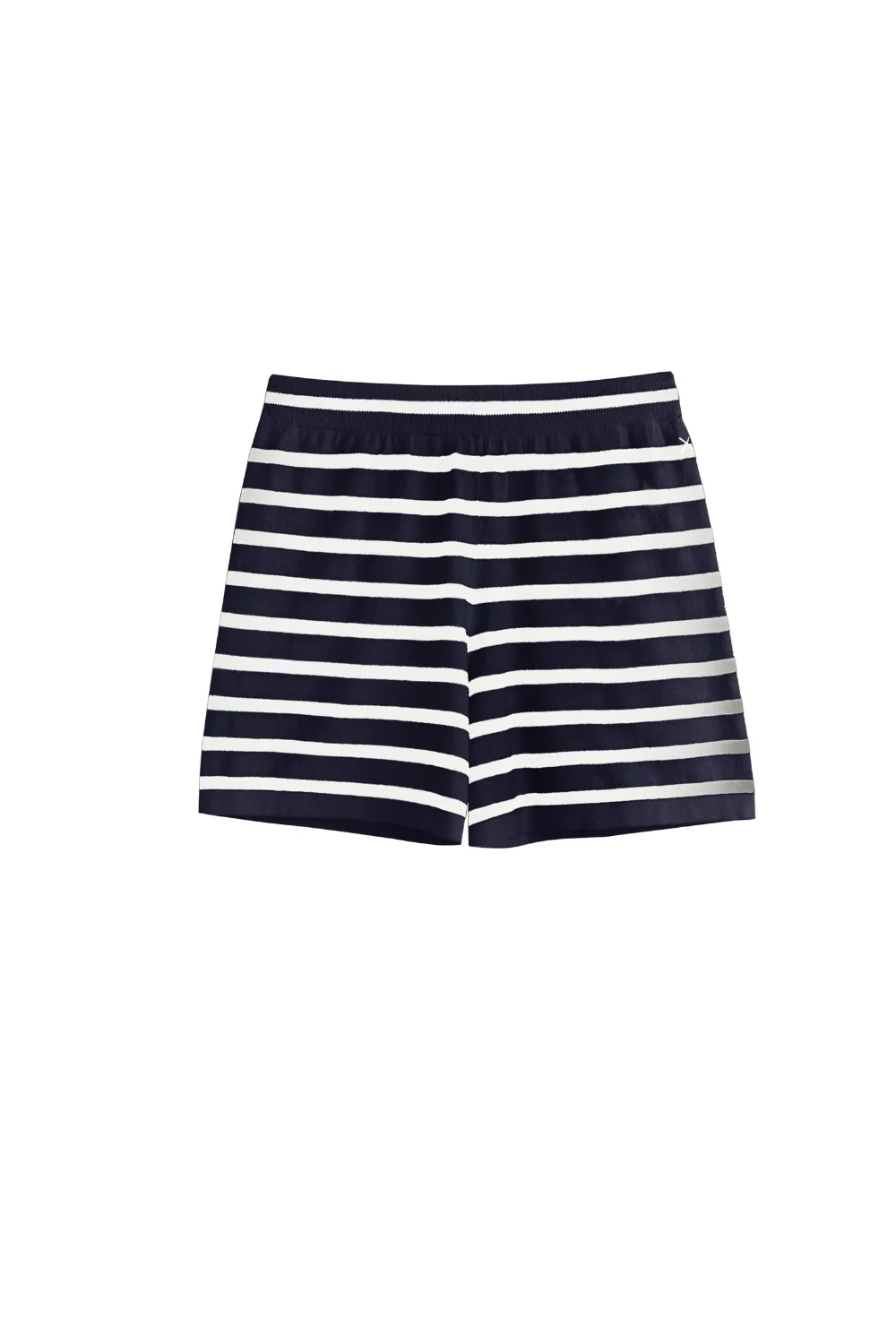 Navy Cotton-Linen Breton Shorts