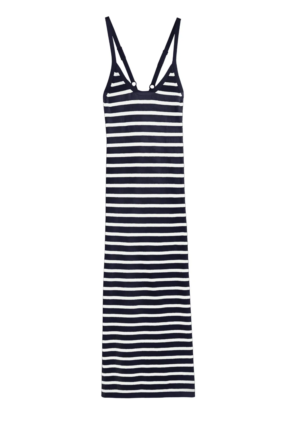 Navy Cotton-Linen Summer Breton Dress