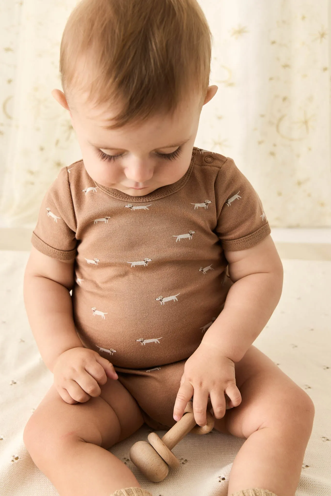 Organic Cotton Hudson Short Sleeve Bodysuit - Cosy Basil Spiced