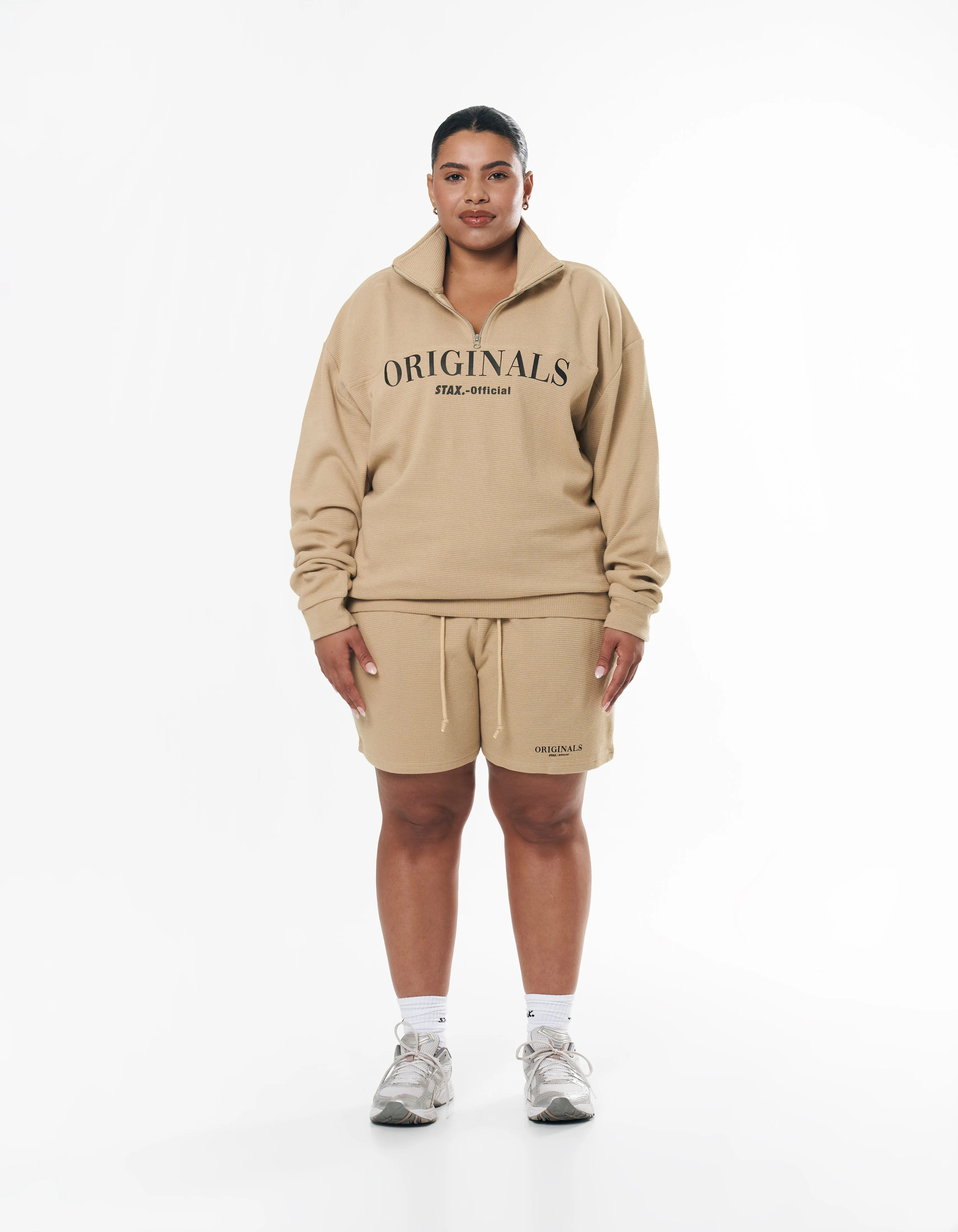 Originals Waffle 1/4 Zip - Sand