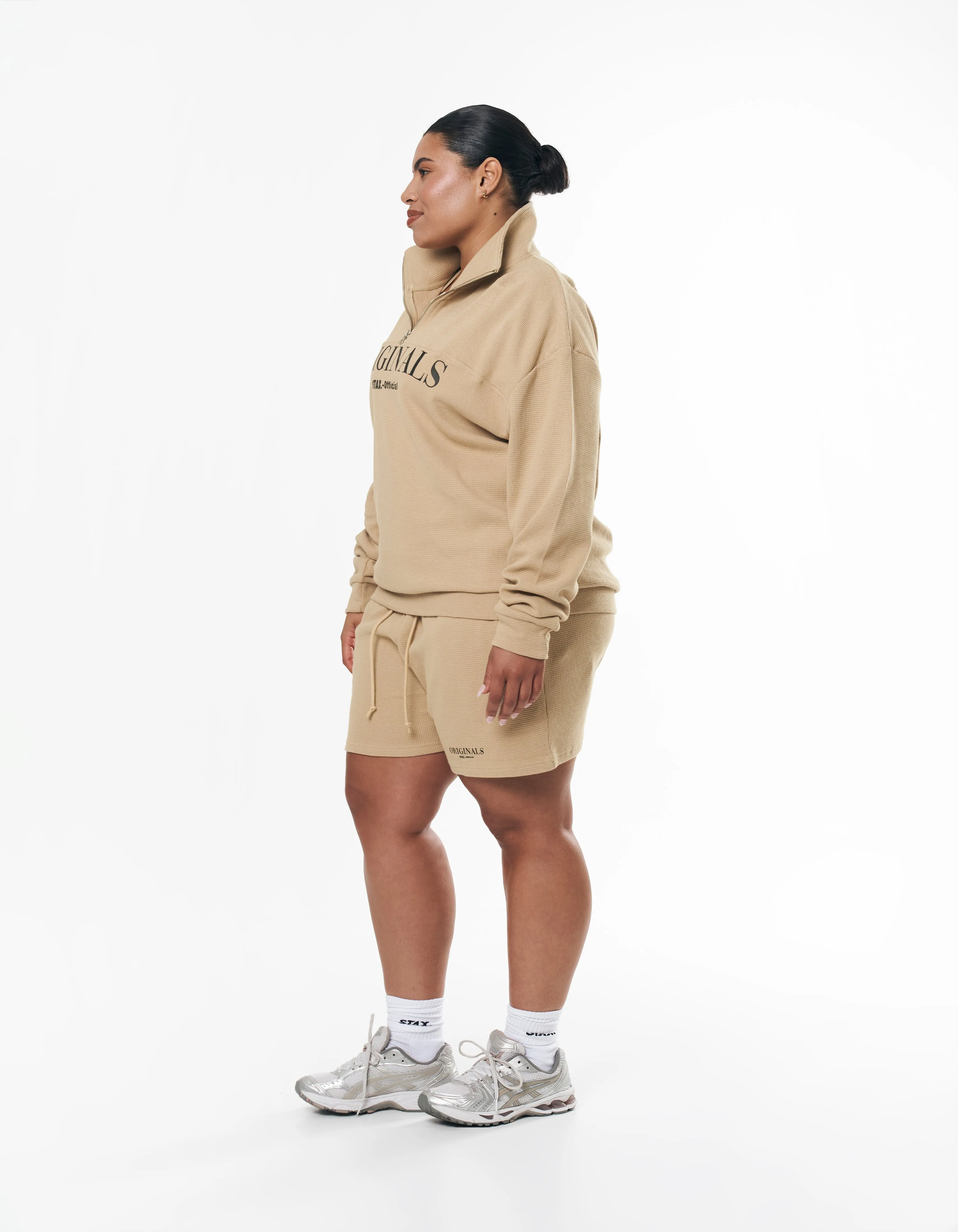 Originals Waffle 1/4 Zip - Sand