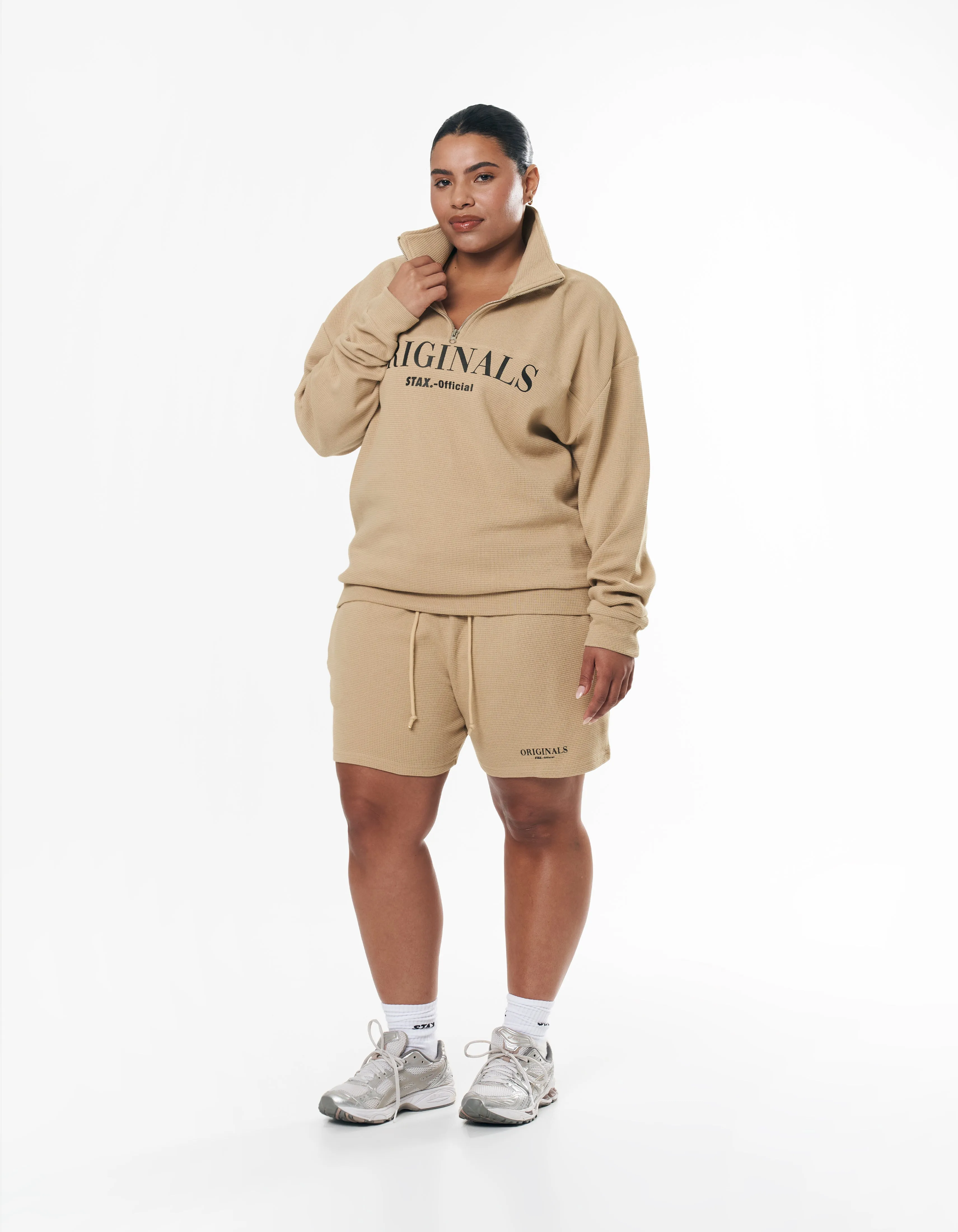 Originals Waffle 1/4 Zip - Sand