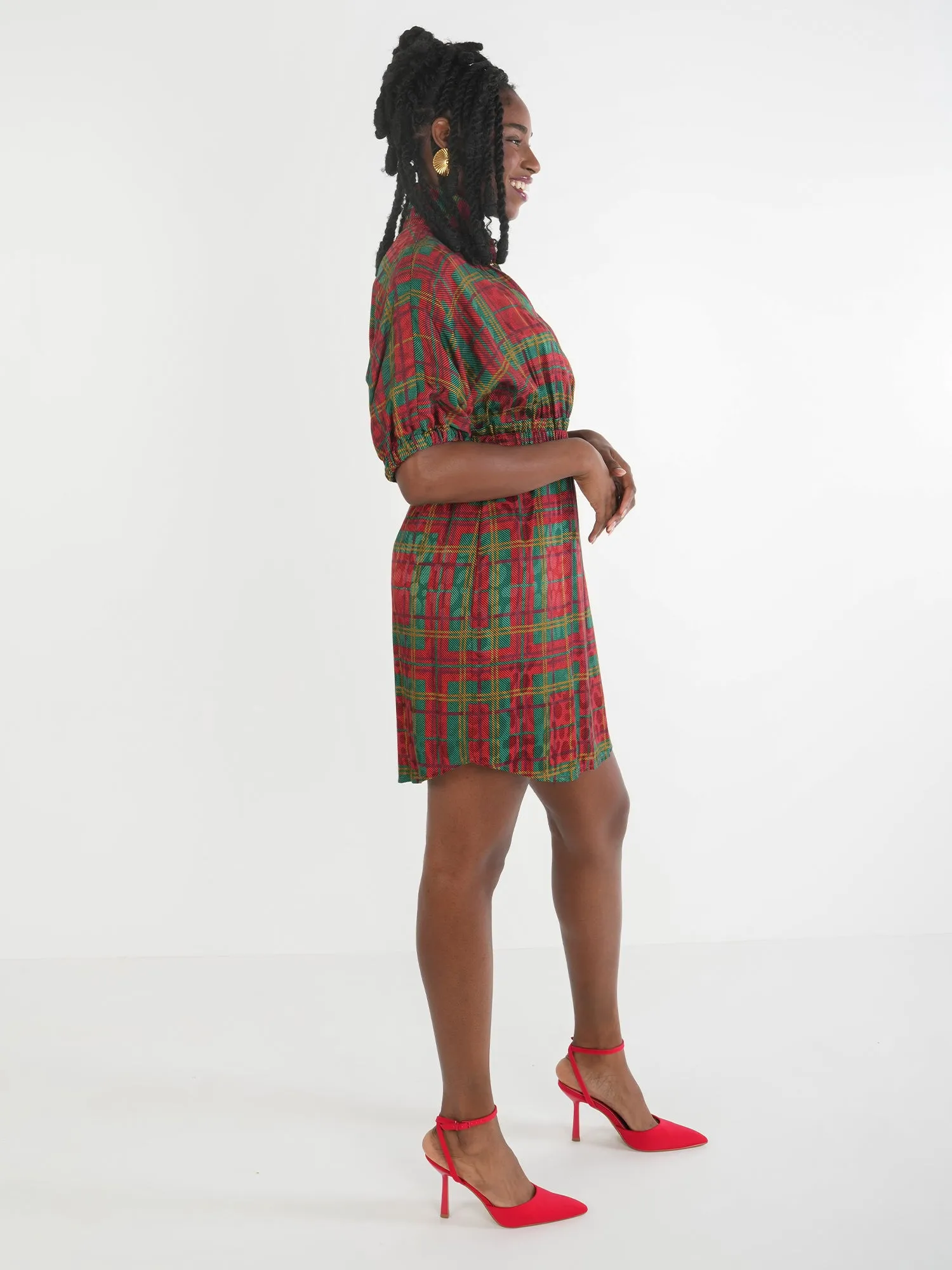 Palmer Dress - Tartan Cheetah