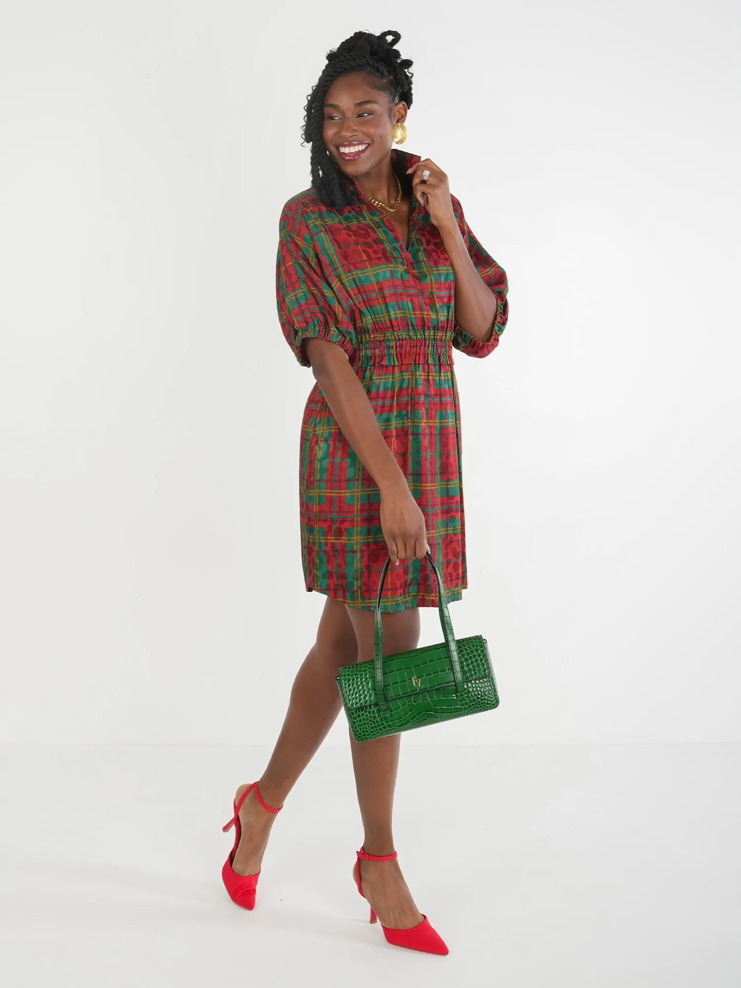 Palmer Dress - Tartan Cheetah