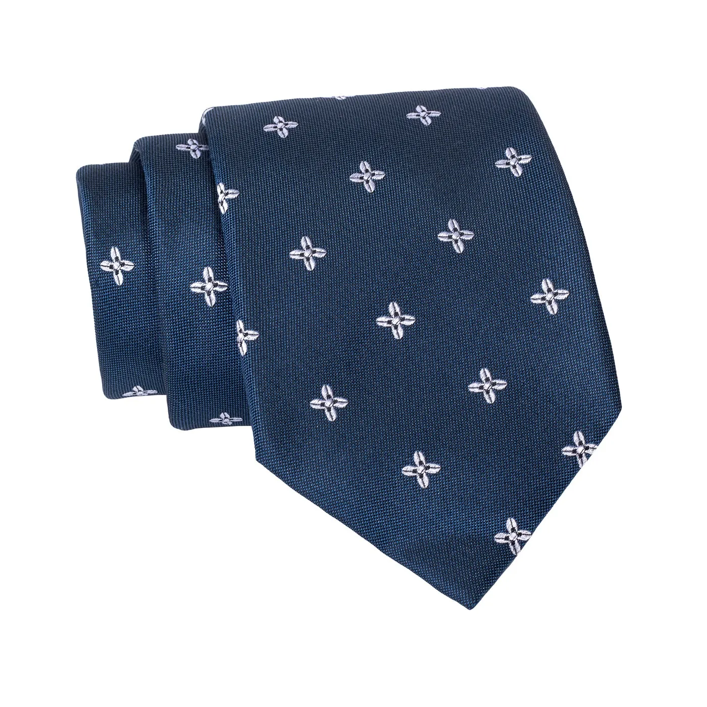 Patterson Foulard Silk Tie, Navy / Silver