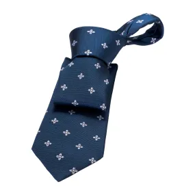 Patterson Foulard Silk Tie, Navy / Silver