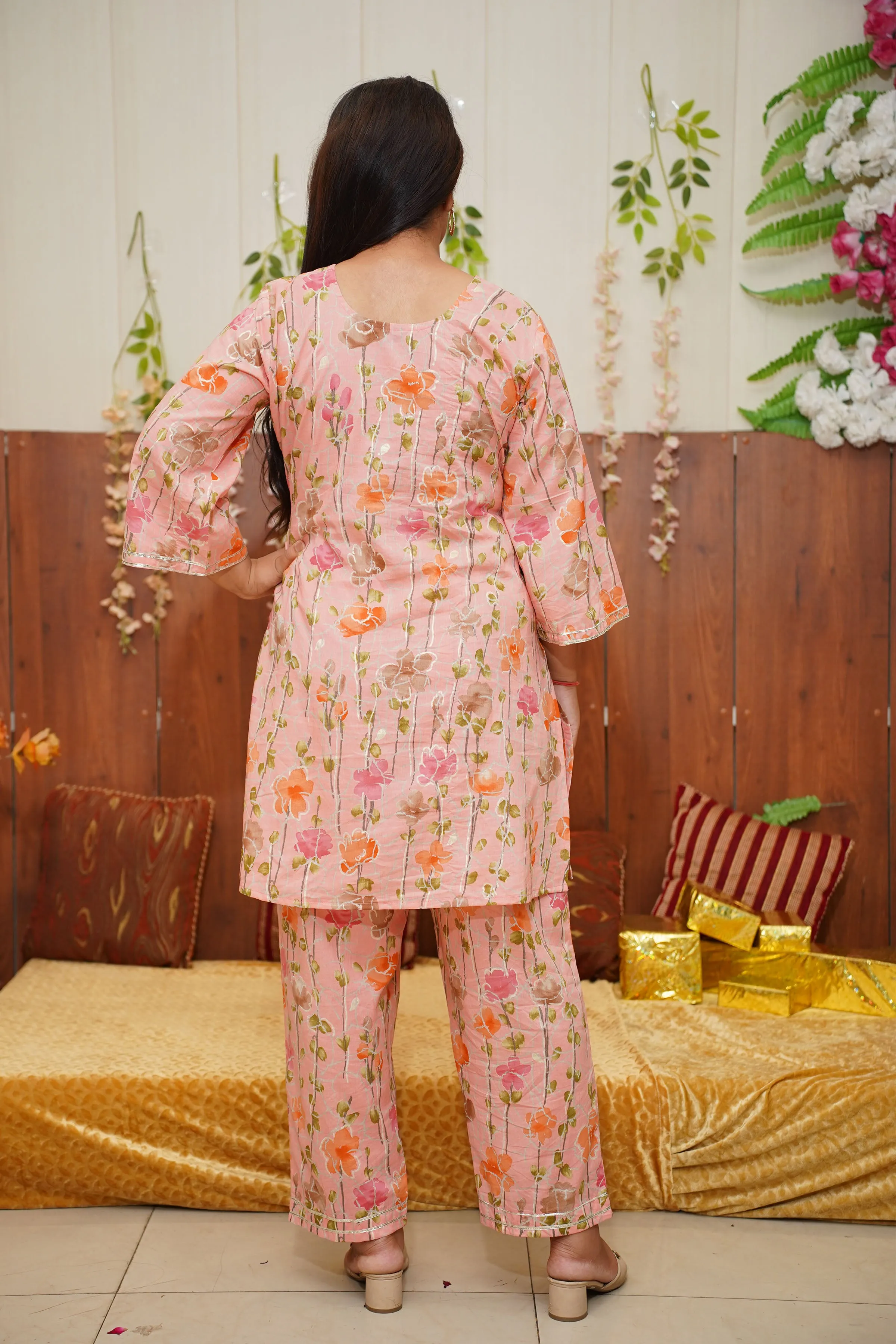 Peach Blossom Mul Co-ord Set