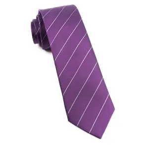 Plum Pencil Pinstripe Necktie