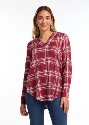 Popover Check Textured Tunic