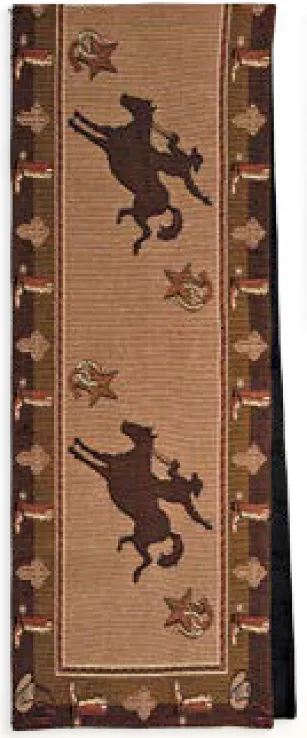 "Cowboy" Western Jacquard Table Runner - 13" x 72"