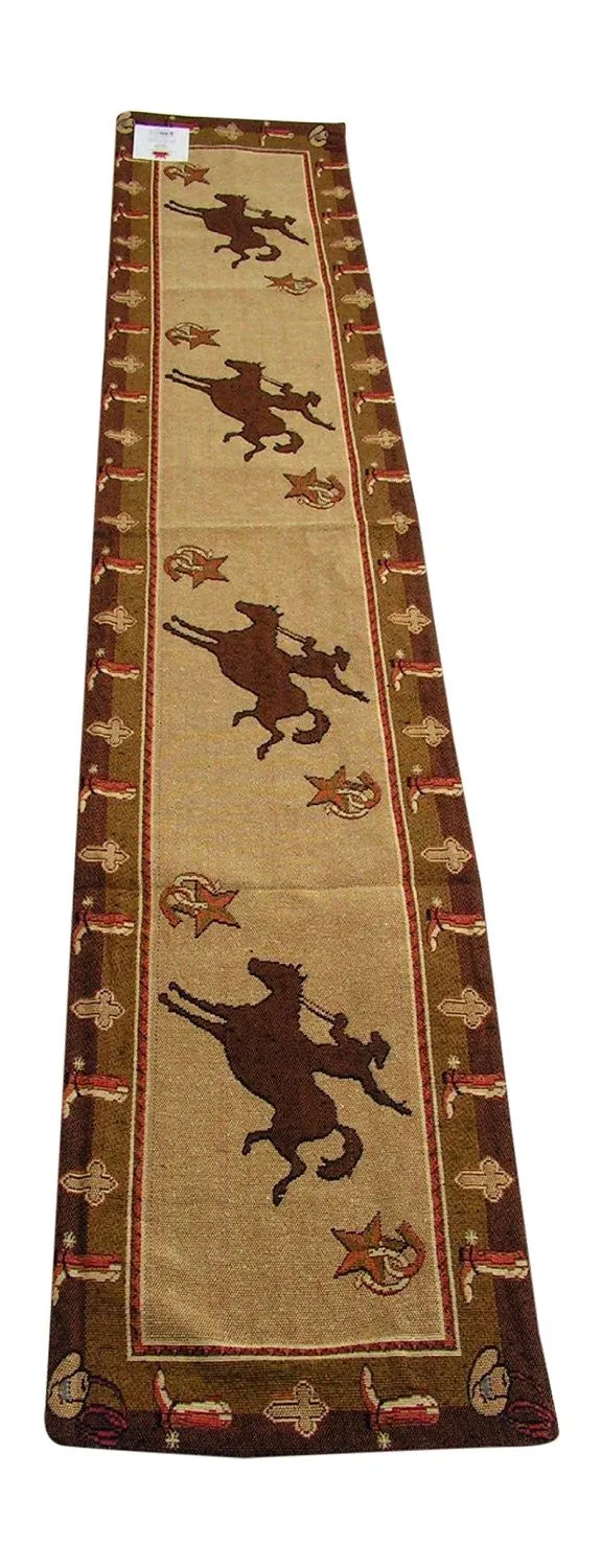 "Cowboy" Western Jacquard Table Runner - 13" x 72"