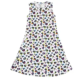 Rainbow Leopard Bamboo Girls' Sleeveless Dress