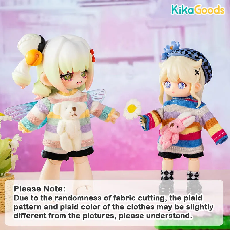 Rainbow Striped Top 1/12 BJD Clothes