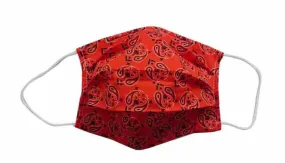 Red Paisley Fabric Face Mask (Adult/Child)