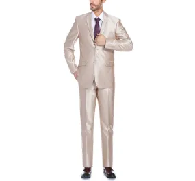 Renoir 207-3 Men's Sharkskin Italian Styled Two Piece Modern Fit Suit