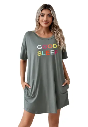 Richie House Nightgowns Short Sleeve Sleepshirts Nightshirt Lounge Dress Sleepwear RHW4069