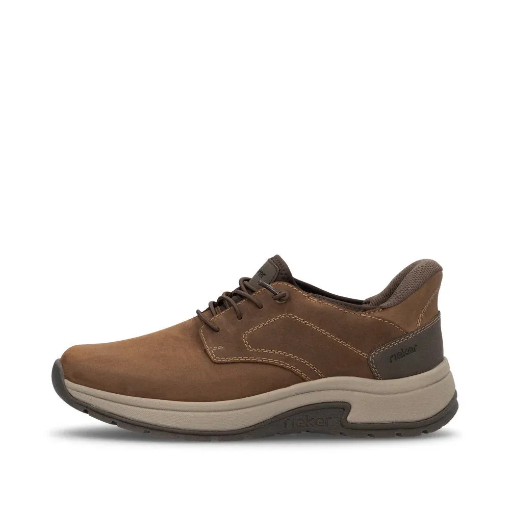 Rieker Men's Bruce 50 Elastic Lace Shoe in Brown