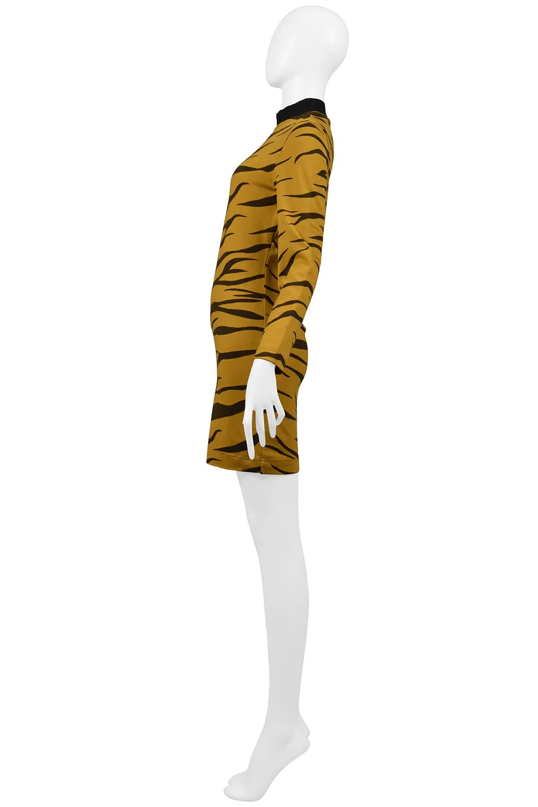 RIFAT OZBEK ORANGE AND BLACK TIGER DRESS