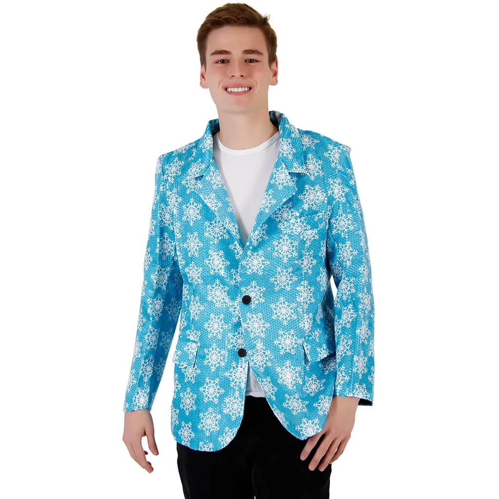 Sequin Snowflakes Ugly Christmas Blazer Jacket