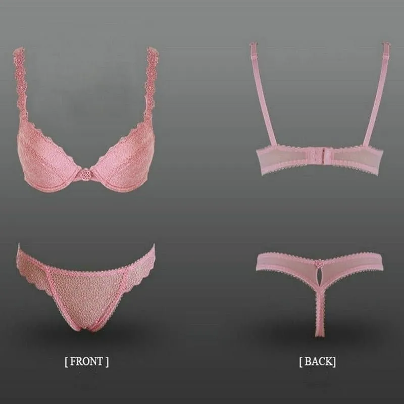 Sexy Underwear Set with Lace Detailing and Underwire Support