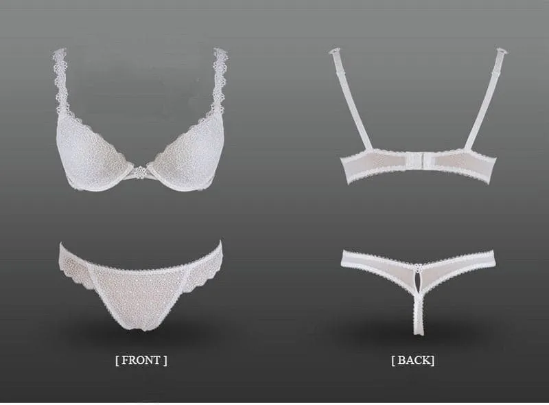 Sexy Underwear Set with Lace Detailing and Underwire Support