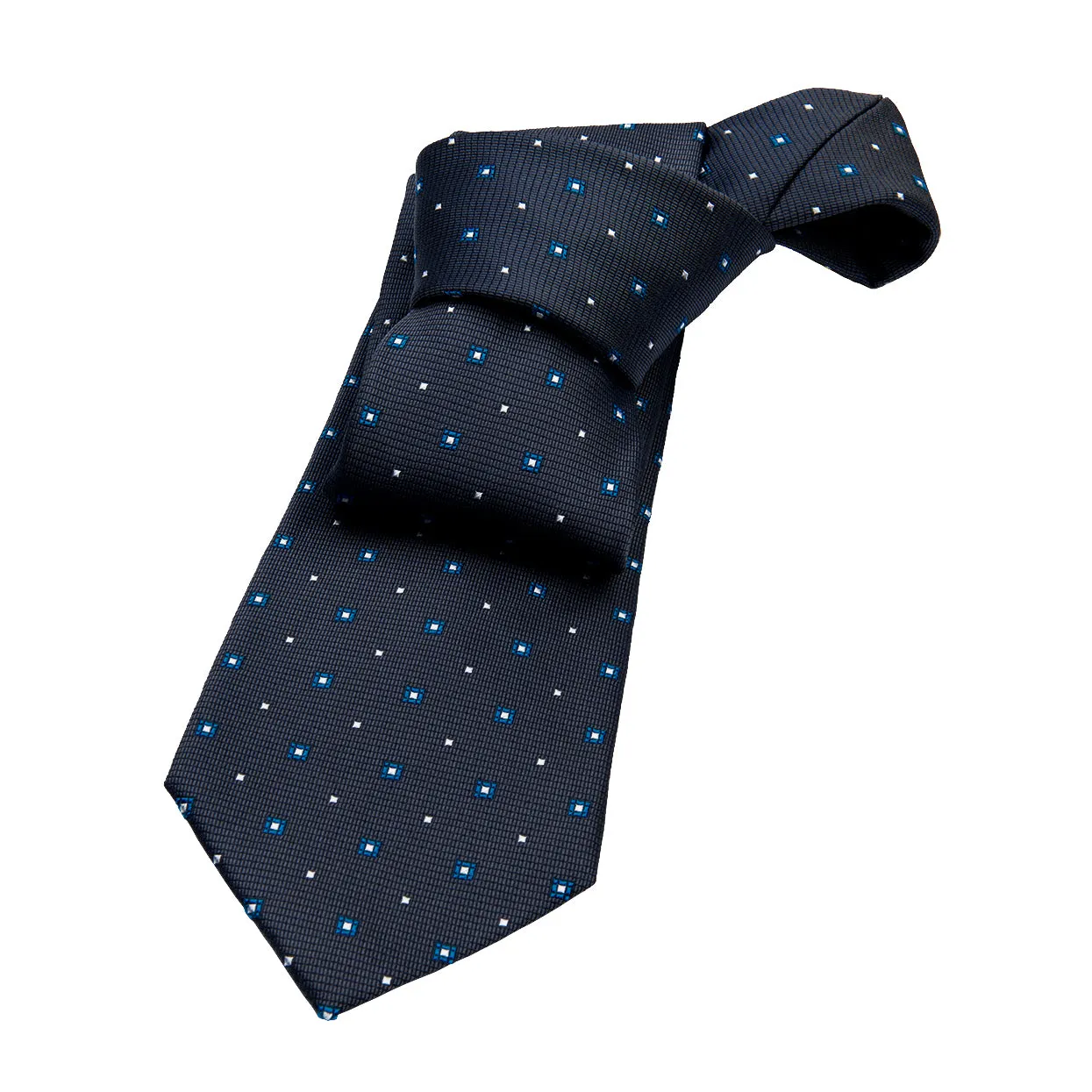 Shelton Abstract Silk Tie, Grey / Blue / Silver