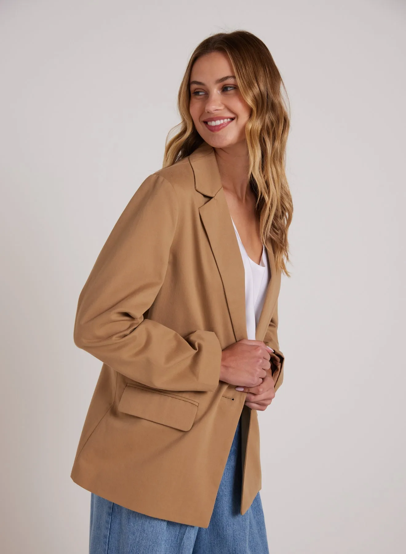 Single Breasted Blazer - Classic Camel