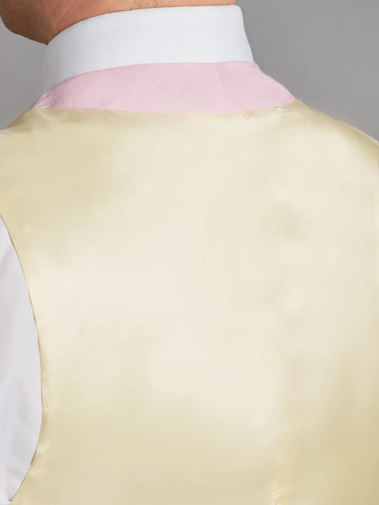 Single Breasted Linen Vest - Pink