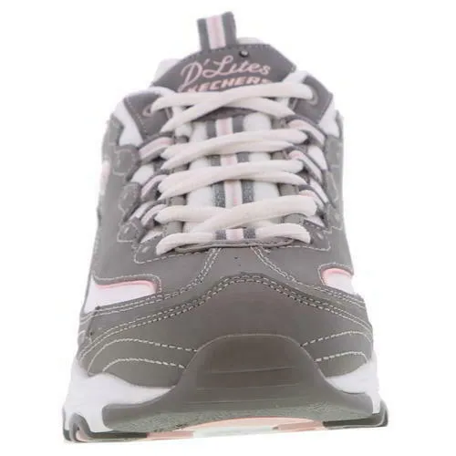 Skechers D Lites Womens Ladies Grey Chunky Platform Trainers Shoes UK Sizes 4-8