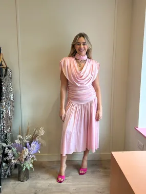 Spice Vintage Pink Velour Cocktail Dress