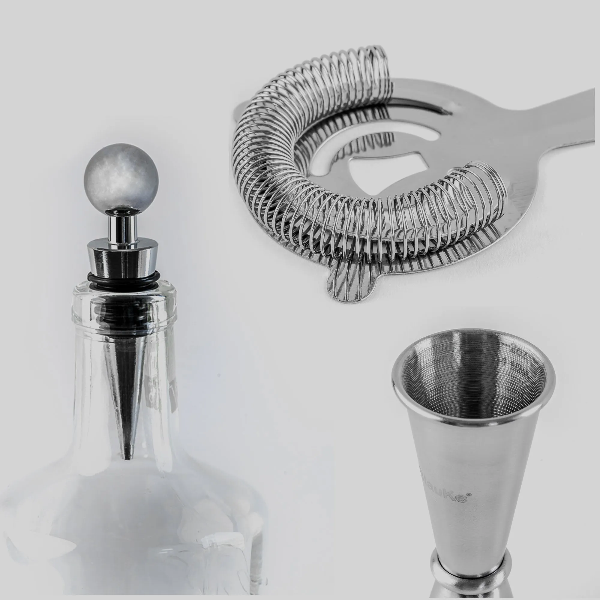 Stainless Steel Cocktail Shaker Set with Stand - 17-Piece Mixology