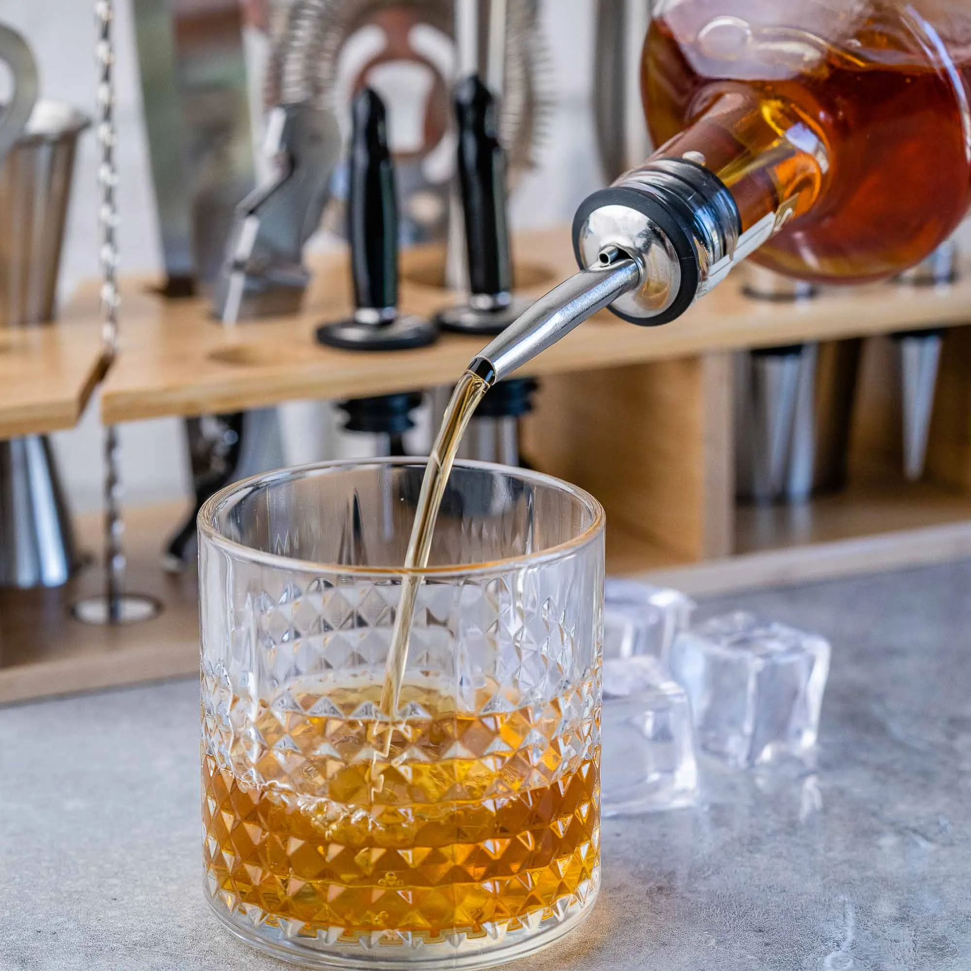 Stainless Steel Cocktail Shaker Set with Stand - 17-Piece Mixology