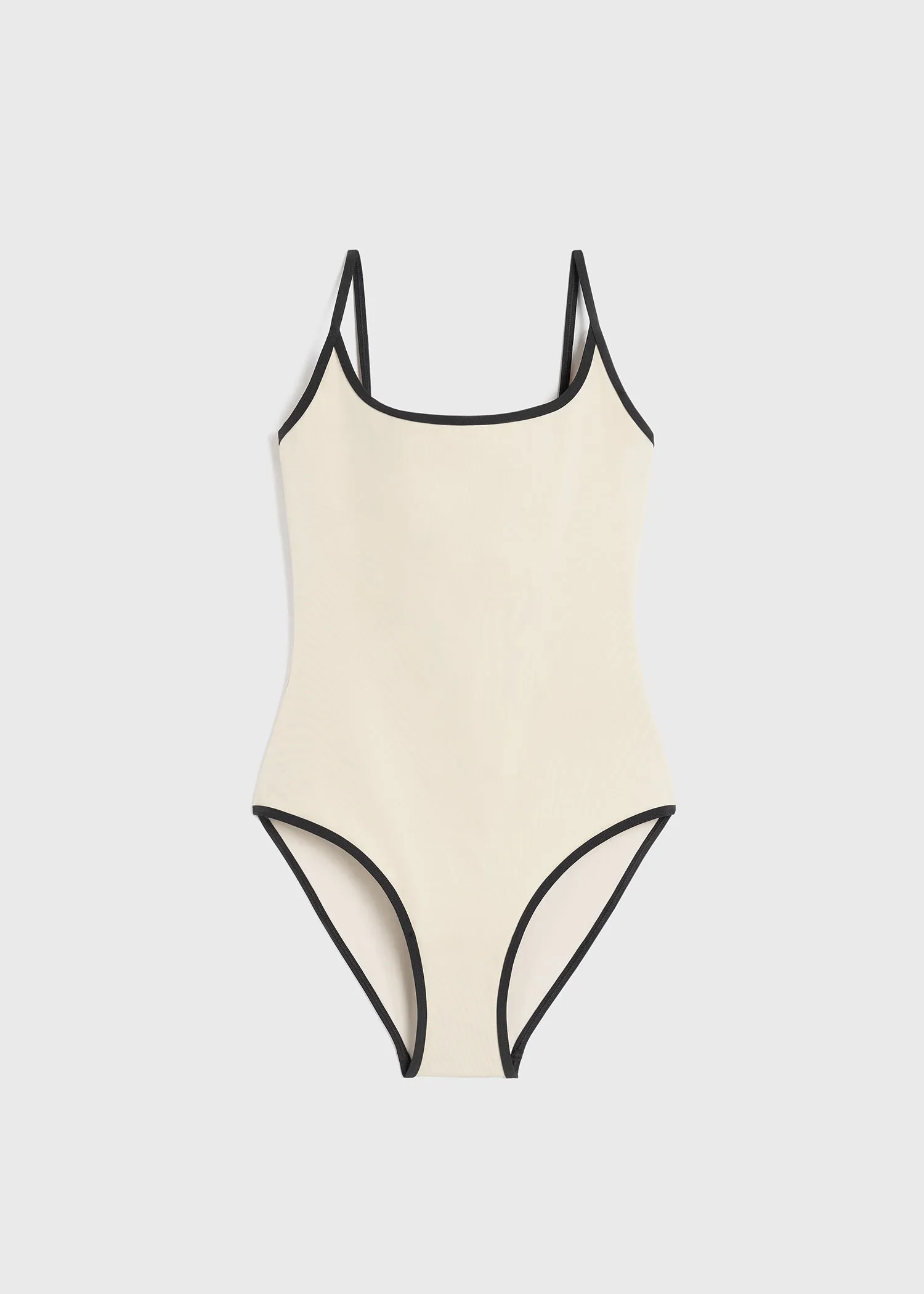 Stripe edge swimsuit light hay