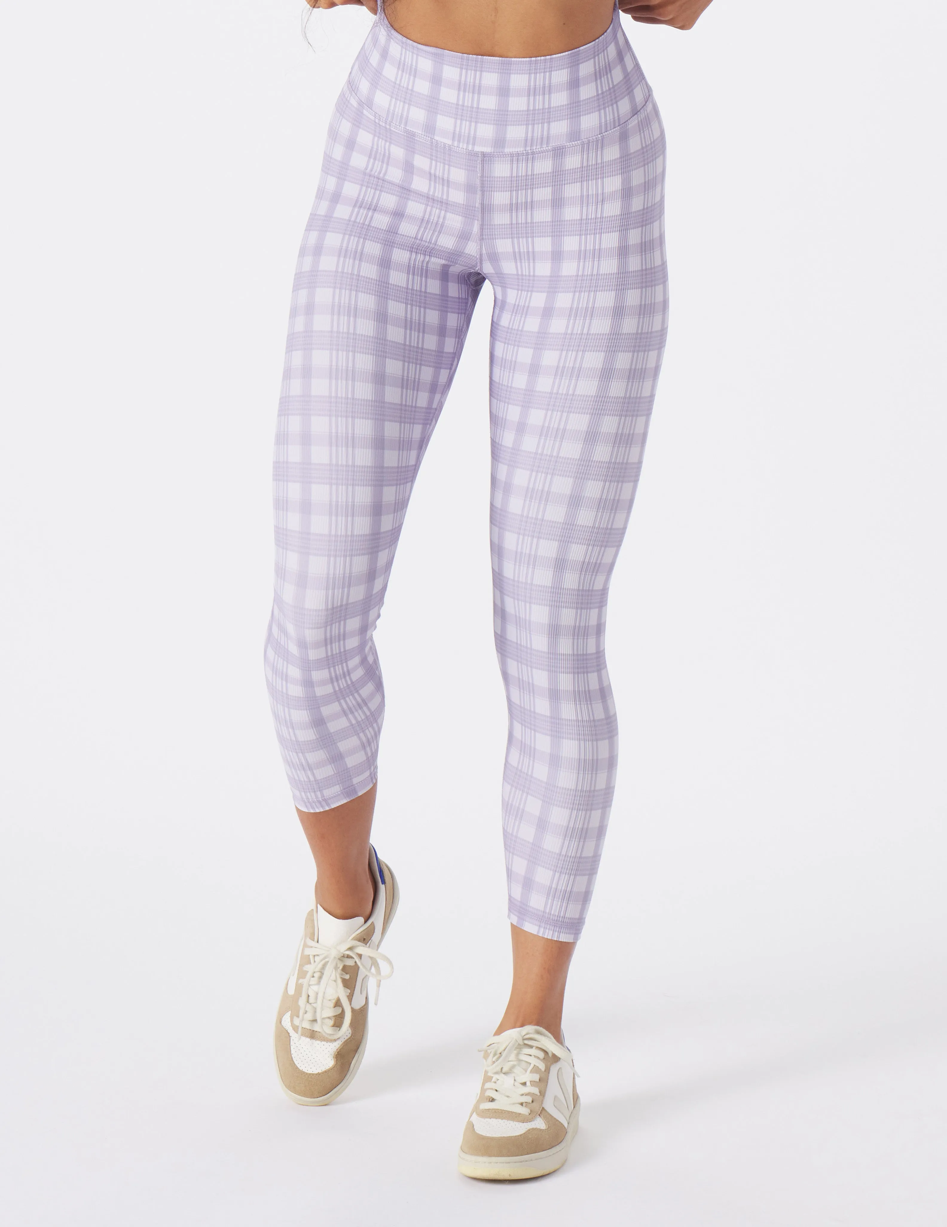 Sultry 7/8 Legging: Amethyst Madras Plaid