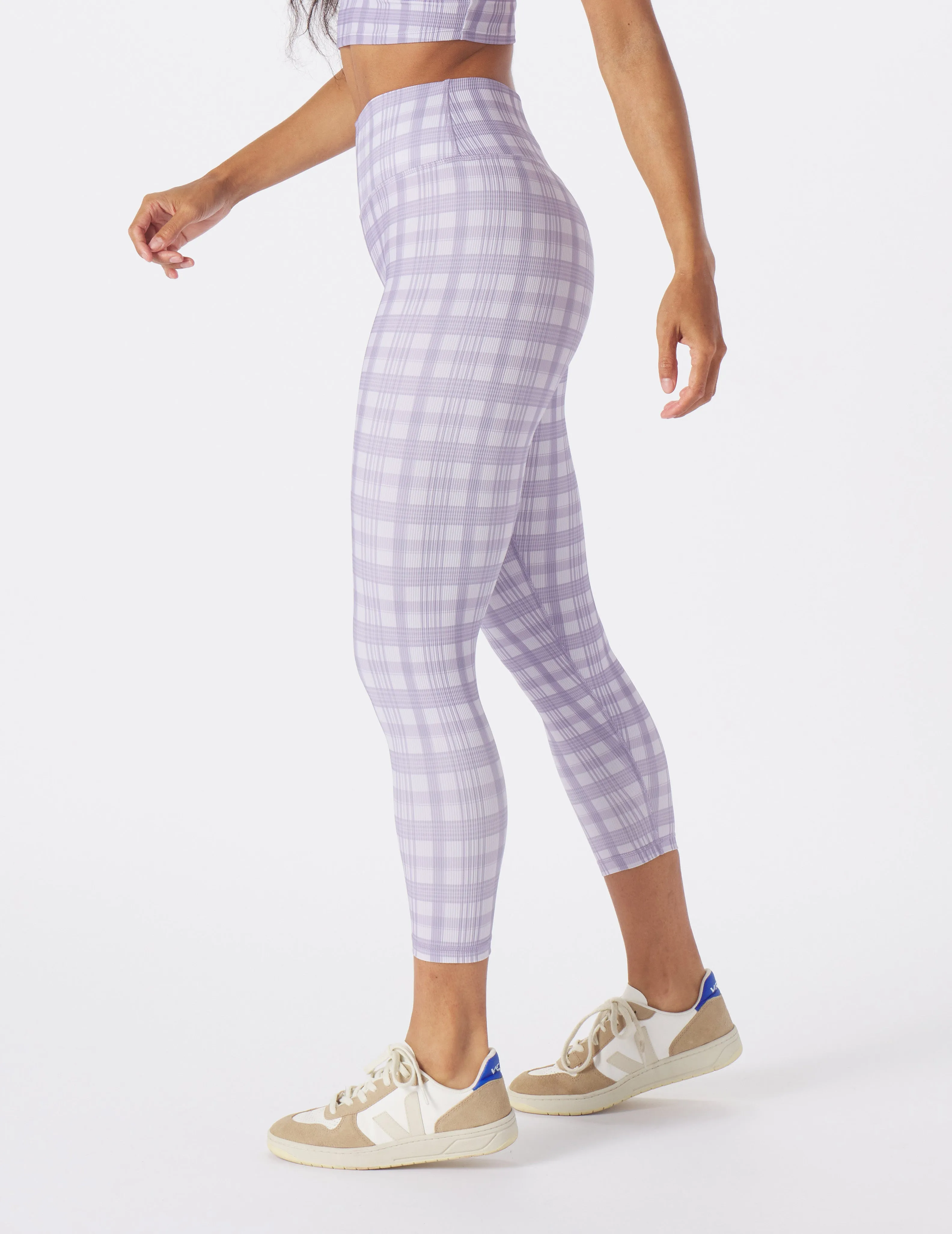 Sultry 7/8 Legging: Amethyst Madras Plaid