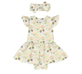 Sweet Summer Bee Happy - Twirl Skirt Bodysuit