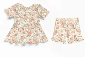 Sweet Summer Sweet Petals - Bamboo Short Sleeve & Shorts Peplum Set