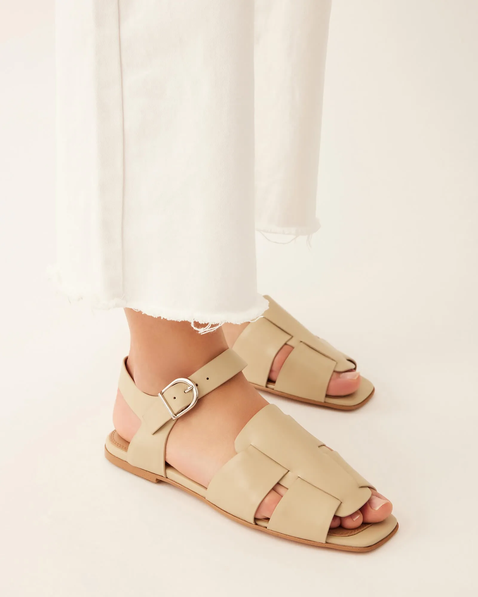 TABOR FLAT SANDALS NATURAL LEATHER