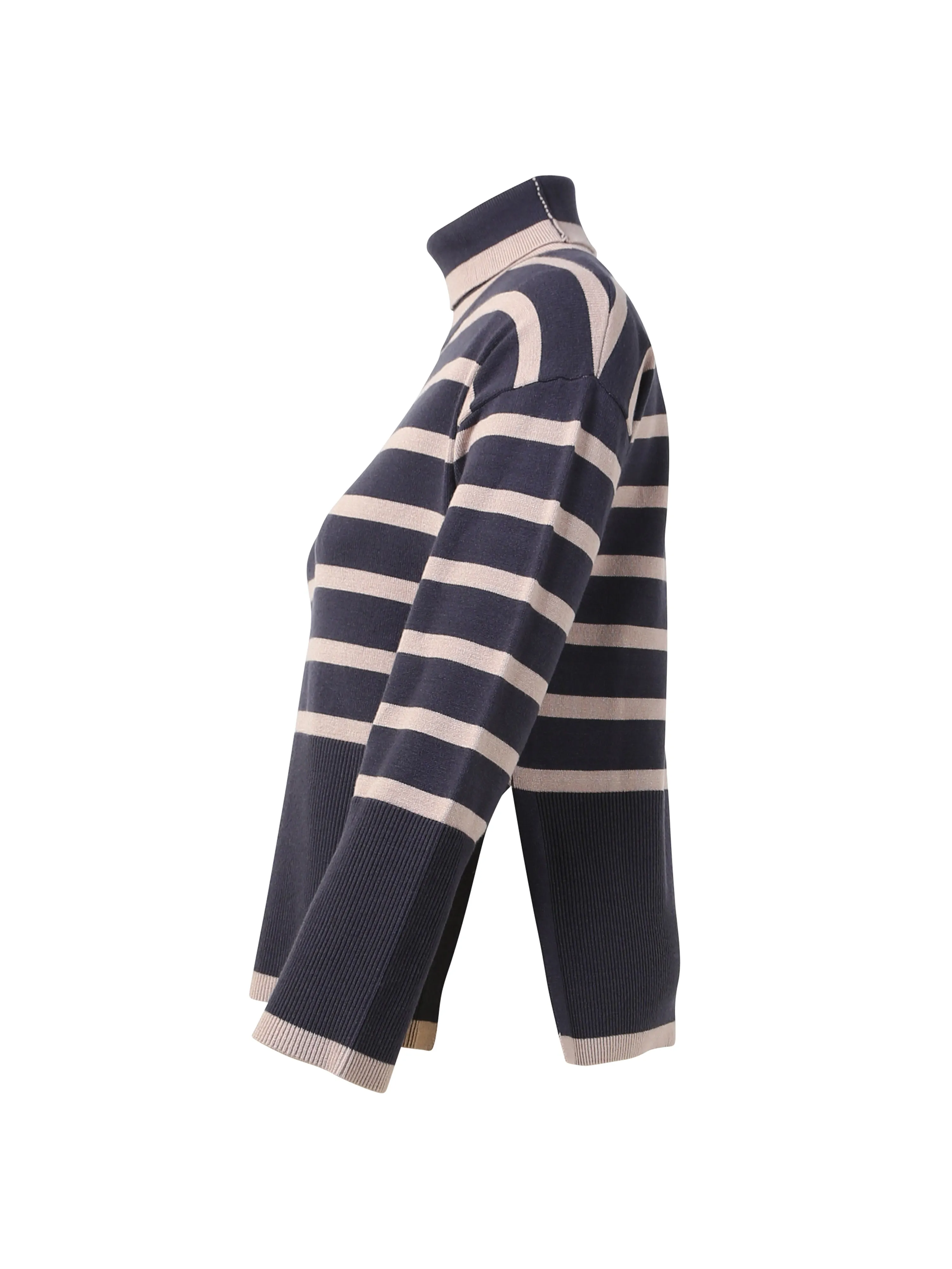 TACHA knitted blouse with stripes - Classic Navy Mix