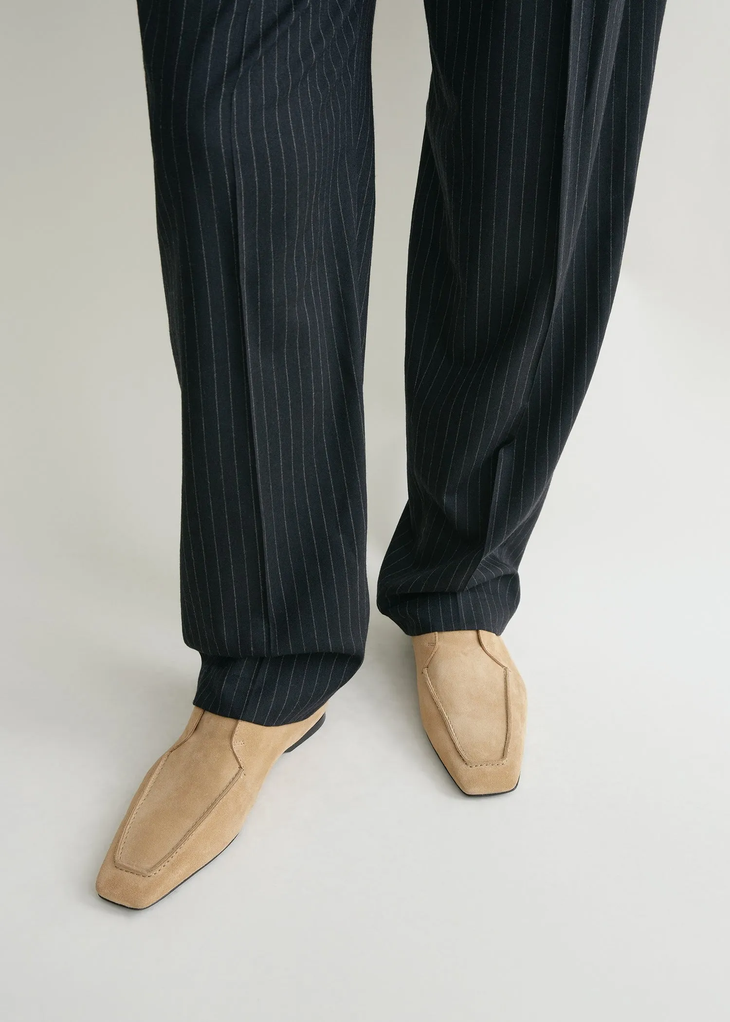 Tailored pinstriped trousers navy