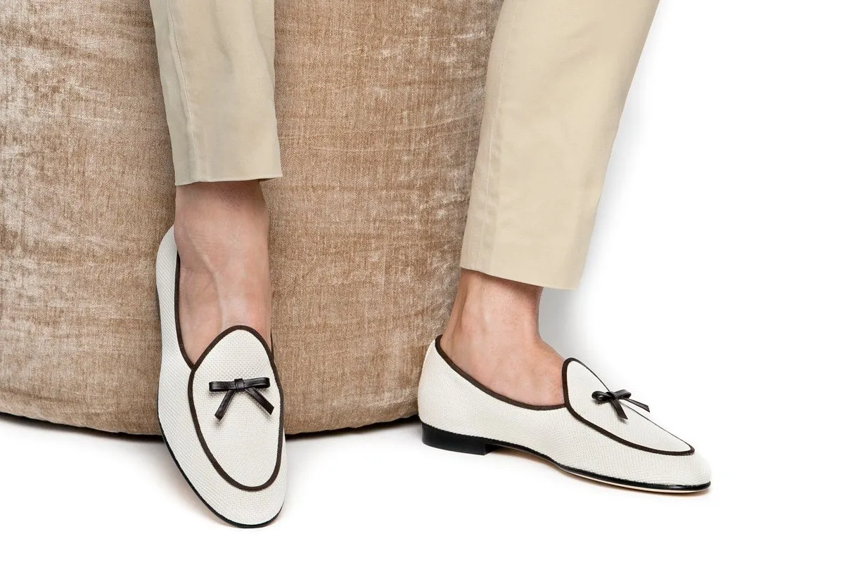 TANGERINE 1 RETE WHITE BELGIAN LOAFERS