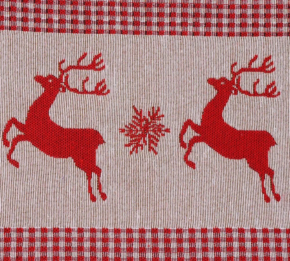 TARRAMARRA® Two Christmas Snow Flakes and Reindeer Table Runners