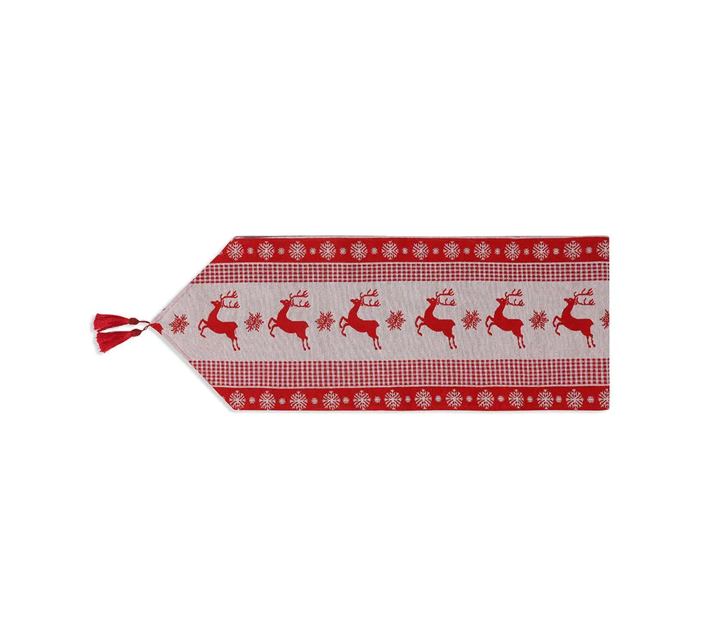 TARRAMARRA® Two Christmas Snow Flakes and Reindeer Table Runners