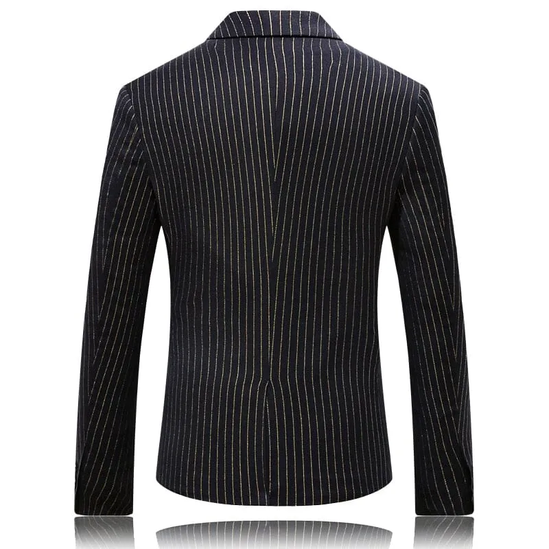 The Gold Link Pinstripe Slim Fit Blazer Suit Jacket