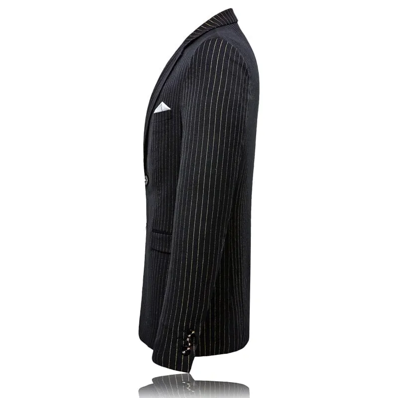 The Gold Link Pinstripe Slim Fit Blazer Suit Jacket