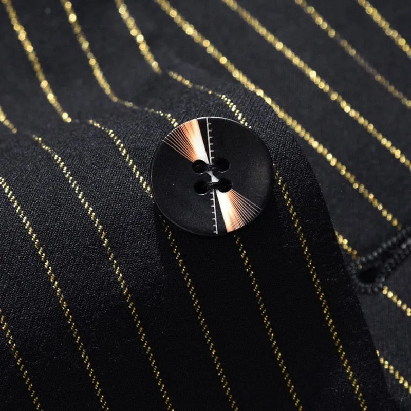 The Gold Link Pinstripe Slim Fit Blazer Suit Jacket