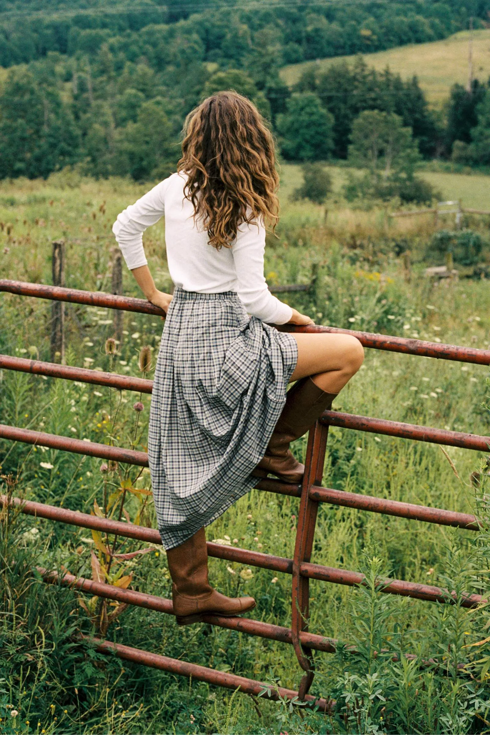 The Rhoda Skirt | Slate Gingham