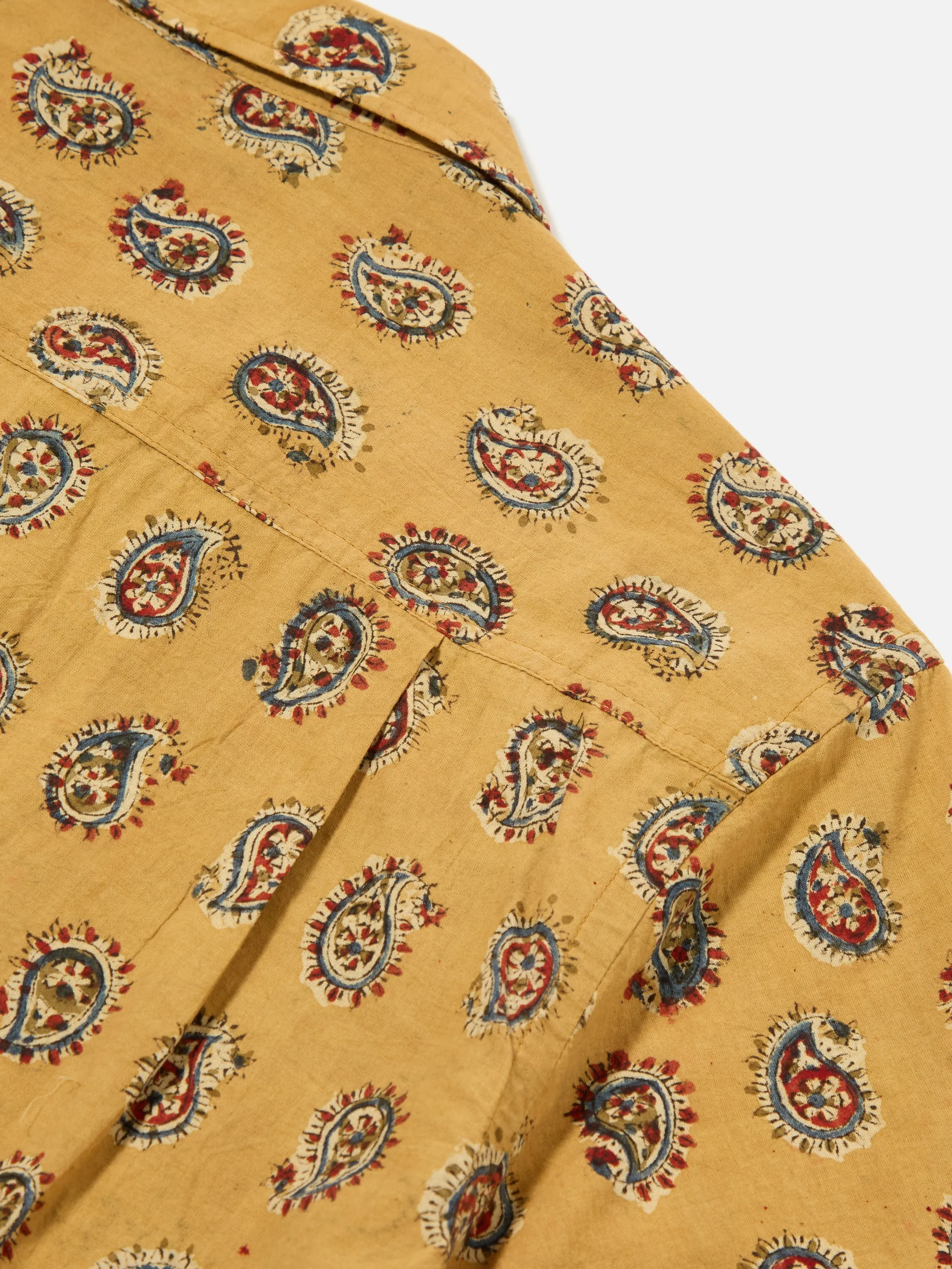 Universal Works Camp Shirt in Camel Kalamkari II Print