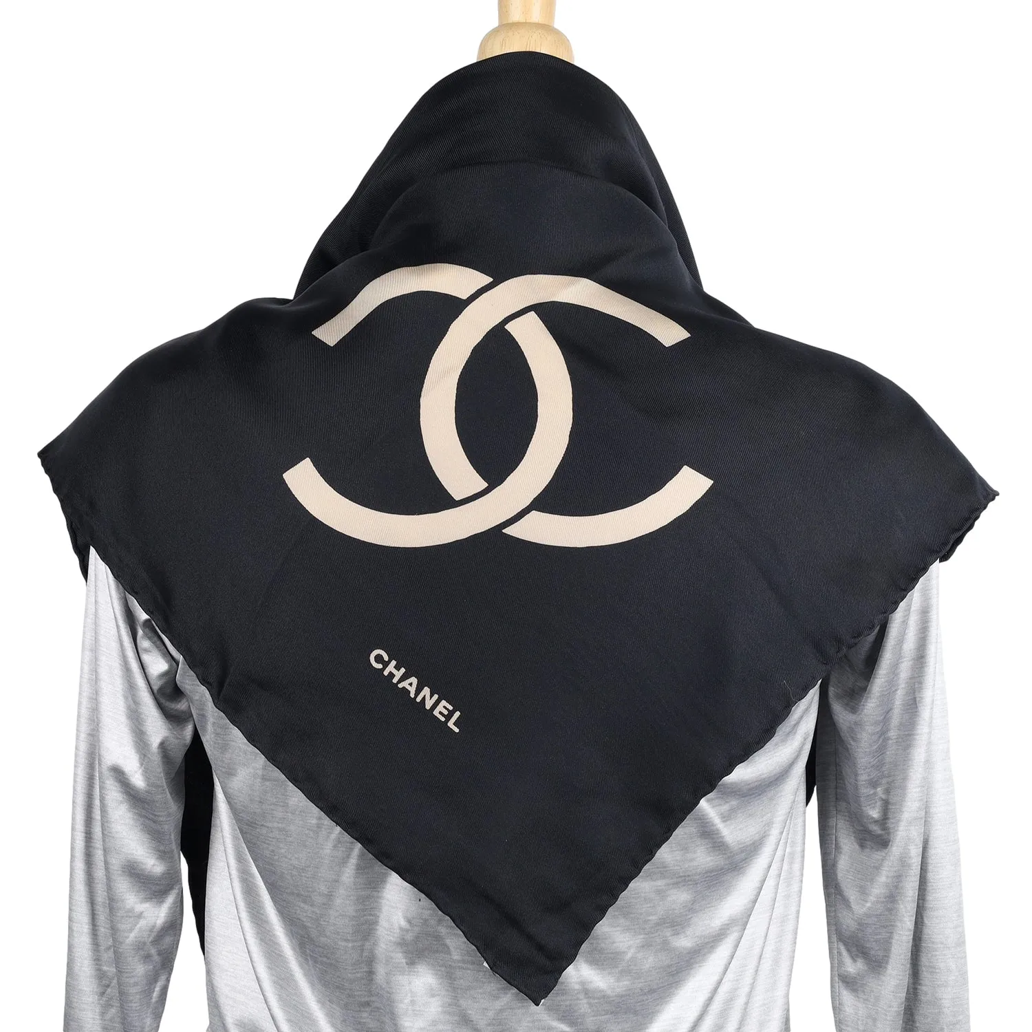 Vintage Chanel CC Logo Silk Scarf (Authentic Pre-Owned)