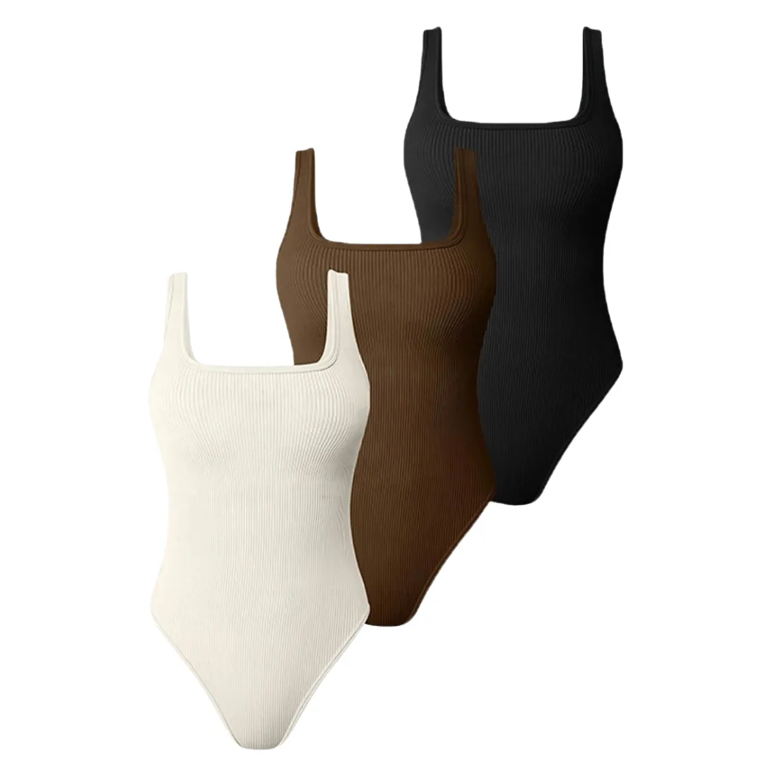 Wide Strap Ribbed Seamless Bodysuit